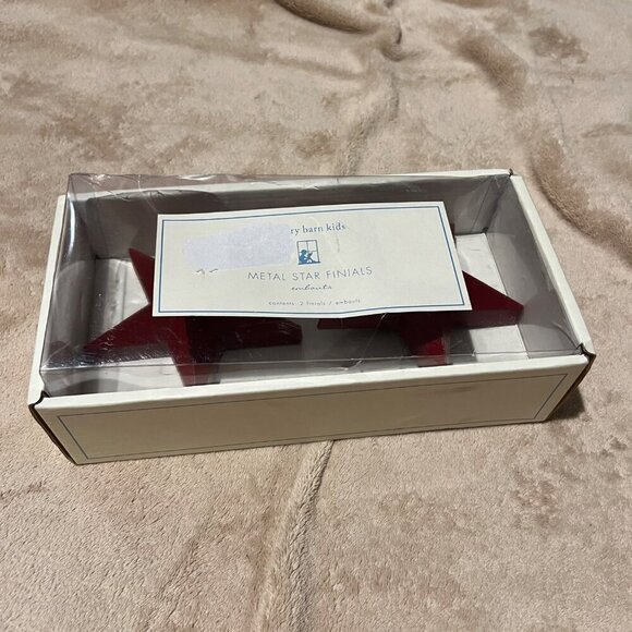 Pottery Barn Kids Finials Red Stars Metal Curtains holders decor bedroom playroo - Picture 2 of 9